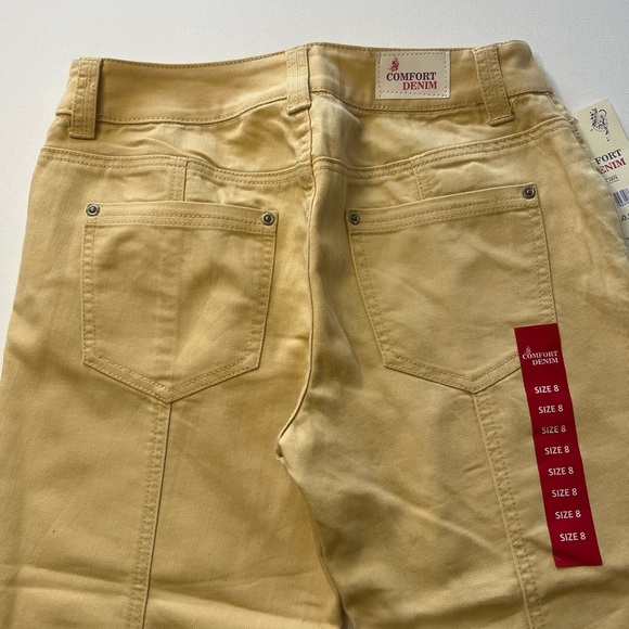 NWT Women's Comfort Denim Yellow Jeans Size 8 Capri (Z) - Picture 9 of 9